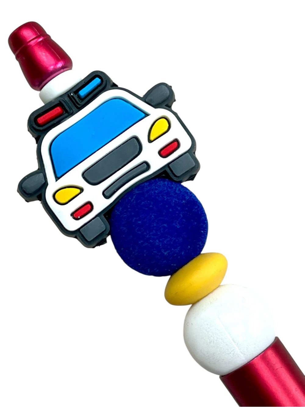 New police officer car beaded ballpoint ink pen